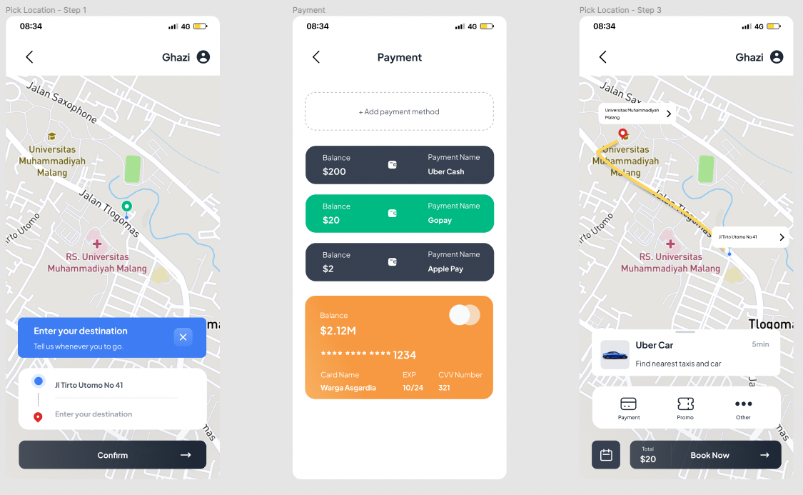 UI reidesharing redesign